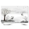 Housse anti-poussière personnalisée 32 "85" housse de capot décorative pour écran TV paysage lune arbre bateau or papillon poisson colline R230803