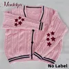 Kvinnors stickor Tees Autumn Winter Limited Edition Cardigan Pink Knited tröja med stjärnbroderade kvinnor Cardigans Tay Warm Lor V-Neck Sweaters 230803