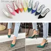 Dress Shoes 2019 Summer New Sandals Women's Slim High Heels Hollow with Suede Pointed Sexy Korean Fashion High Heels Automatic Shoes Z230804