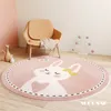 Carpets Rabbbit Round Kids Bedroom Carpets Lamb Cashmere Lion Living Room Non-Slip Carpet Sofa Tatami Bedside Rugs Baby Crawling Mat 230803