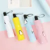 Student Child Lovely Fold Umbrella Fresh Little Penguin 3 Folding AntiUV Black Glue Sunscreen Sunny Umbrella