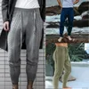 Men's Pants Men Knitted Trousers Slim Fashion Male Ankle-Length Drawstring Pencil Autumn Winter Warm Woollen Trouser