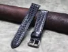 Bracelets de montres Bracelet en cuir d'alligator de haute qualité 18mm19mm20mm21mm22mm Bracelet fait main Bracelet haut de gamme universel noir bleu Bracelet 230803