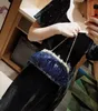 Evening Bags Autumn And Winter Blue Hand Bag Celebrity Party Womens Chain Beads Annual Meeting Cheongsam Dress 230803