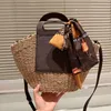 Sunshine Straw Bucket Bag Schoudertas Winkelen Underarm Crossbody Tassen Strandhandtassen Sling Pouch Dames Designer Handtas Portemonnee Grote capaciteit Verstelbare riem