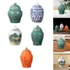 Storage Bottles Ceramic Ginger Jar Decorative Ornaments Vintage Style Chinese Porcelain Jars For