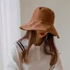 Breda randen hattar hink 2023 Summer Large Sun Hat Women Outdoor Ladies Daily Foldbar Beach Girls Cotton UV Protection Visor 230804