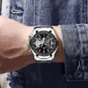 Wristwatches FNGEEN Luxury Men's Watches Stainless Steel Band Fashion Waterproof Quartz Watch For Man Calendar Male Clock Reloj Hombre S001 230804