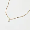 Wisiorki lii ji amerykańskie 14 -krotnie złoto wypełnione perłową wisiorek 40 5 cm minimalistyczny prosty choker boho