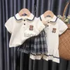 Completi di abbigliamento Completi di gonne Gonna bianca T-shirt Gonna Ragazze Abito da college Gonna estiva per bambini Principessa Baby Fashion Gonna polo coreana x0803