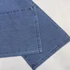 Jeans pour femmes bleu rétro taille moyenne à lacets lavé Style bohème mode Denim pantalon à jambes larges couleur unie femme tenue décontracté