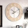 Orologi da parete 60cm Orologio silenzioso senza ticchettio con venature del legno per soggiorno, camera da letto, cucina, ufficio, aula