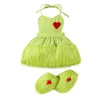 Ensembles de vêtements bébé fille 2pcs fausse fourrure tulle tenues de Noël