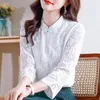 Women's Blouses Clothing Women Shirt Cardigan Stand Collar Long Sleeve Solid Color Button Lace Cheongsam Summer