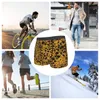 Underpants Roa! Mustard Yellow Leopard Print Animal Skin Simulation Cotton Panties Male Underwear Ventilate Shorts Boxer Briefs