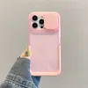 Candy Transucent Colors Soft TPU Falls for iPhone 14 13 12 Pro Max Invisible Space Case Holder Soft Case Push Window Design