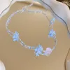 Tour de cou 2023 mignon cristal fleur irrégulière collier de perles rose amour coeur acrylique riz perle pendentif breloque femmes