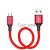 Ladegeräte/Kabel 25 cm kurzes Nylon-Typ-C-Micro-Ladegerät-Datenkabel für Samsung S8 S9 Plus Huawei P20 P30 POCO f5 Schnellladung für iPhone 11 12 13 x0804