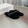 2023-Designer Suede slides sandal Fashion high-quality Cow wool rubber outsole Flat bottomed Half pack slippers Size 35-41