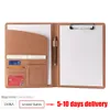 Arkivering levererar A4 PU -läderfilmapp med kalkylator Multifunktion Business Document Pads Manager Portfolio Office 230803