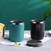 Filiżanki spodki Modne proste kubek ze stali nierdzewnej kubek kubek mleko kawy z pokrywką izolowaną dużą pojemność akcesoria kuchenne