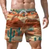 Мужские шорты Summer Desert Cactus 3D -принте