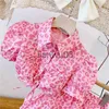 Одежда для девочек набор одежды для девочек набор розового цвета леопардового малыша для девочек -одежды наборы новая бренда детская детская одежда наборы блузки и юбка x0803