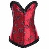 Bustiers & Corsets Sexy Corset Womens Lace Up Bustier Top Women Trainer Boned V-Neck Printed Body Shapewear Outfit Lingerie L4