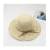 Wide Brim Hats INS Korean Handmade Crochet Straw Sun Hat Summer Sunscreen Beach Holiday Fisherman's Cap Soft Foldable Women's Gorros
