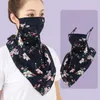 Sjaals Chiffon Printing Triangle Neck Sjaal Gezicht Wraps Zonnebrandcrème Halsdoek Bloemen Bandana Hoofd Outdoor Sport Haarband