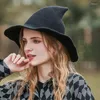 Boinas vermelho chapéu de malha de halloween para mulheres meninas bruxa outono e inverno engrossar gorro de lã quente dobrável feminino magia natal