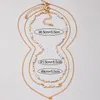 Pendant Necklaces HuangTang Little Man Pearl Letter Three Layer Necklace Temperament Korean Version Multi Neckchain