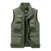 Hunting Jackets Men's Outdoor Casual Vest Multi-pockets Water-resistant Cargo Waistcoat Functional Pographer Chalecos Para Hombre