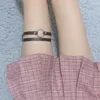 Bracelets de cheville Sexy Femmes Élastique Rond En Cuir Jambe Anneau Jarretière Ceinture Punk Cuisse Goth Harajuku Harnais À La Main Crl499