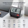 Bordklockor Portable Digital Travel Alarm Clock Creative Mini LCD Foldbar Mirror Temperatur Makeup Snooze Bedroom Desk