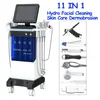 11 I 1 Microdermabrasion High Frequency Machine Ta bort Acne Oxygen Jet Peel Spray Gun Hydrofacial LED Light Ultraljud Skinskrubber Clean Face Beauty Equipment