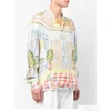 Men'S Casual Shirts Casablanca Designer Shirt Handdn Scpture Girl Printed Single Breasted Mens Long Sleeve Womens Loose Fashion Drop D Dhk98