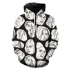 Heren Hoodies Lijn Portret Tieners Grappig Oversized Sweatshirts Met Capuchon Jassen Tops Cool 2023 Hip Hop Mode 3D Print