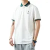 T-shirt da uomo T-shirt a maniche corte Colletto Casual Business Fashion Brand Summer Ice White Mezza polo