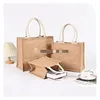 wholesale Sublimation Blanks Plain Natural Tote Bag Small Jute Bags For Diy Hand Painting Blank Polyester Canvas Totes With Handles Dholm LL