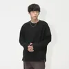 T-shirts pour hommes SYUHGFA T-shirts à manches longues tendance mode vêtements 2023 automne couleur unie hauts amples coréen T-shirt décontracté pull