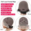 Lace Wigs Pixie Cut Wig Short Bob Curly Human Hair perruque bresillienne 13X1 Transparent Water Deep Wave 230803