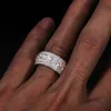 Обручальные кольца Fine Jewelry VVS1 с сертификатом для Men Hip Hop Pave Установка S925 Sterling Silver 230804