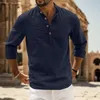 Męskie koszule T Męskie stojaki na stojak na kolorowy kolor długi rękaw Soild Inner Button Shirt Mens Casual