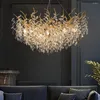 Chandeliers LED Pendant Lamp Modern Luxurious Crystal Duplex Decorative Branches Living Room Circular Hang Lights