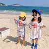 Ensembles de vêtements 5156B coréen chaud enfants vêtements 2023 été garçon costume à manches courtes t-shirt short ou filles robe frère soeur vêtements x0803