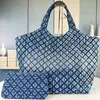 Designer - Handbag Purse Denim Canvas Shopping Bag Leather Tote Large Letter Metal Hardware Shoulder Bags Zipper Pocket