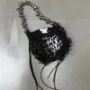 Sacs de soirée style punk petite maille tissage côté épaule pour femmes 2023 Y2K créateur de mode luxe poignée métallique chaîne sacs à main l230803