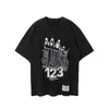 Men's T Shirts 2023 Sneaker Apricot Washed Palm Print RRR123 Shirt Men Women T-shirts Oversized RRR-123 Tops Tee