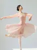 Scene Wear Ballet Practice Suit Dance Gym Gaze kjol Kvinnlig vuxen grundläggande träningskropps tights